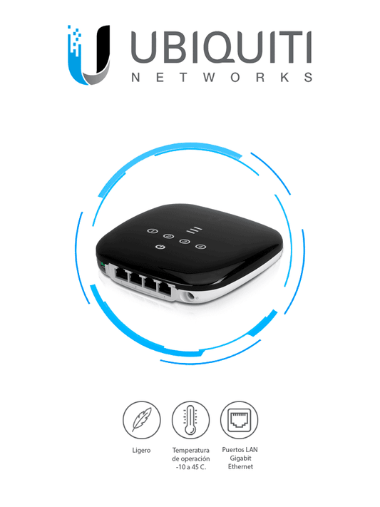UBIQUITI UF-WIFI UFiber WiFi 802.11n GPON ONU, Unidad de red ??ptica con 1 puerto WAN GPON (SC/APC) + 4 puertos LAN Gigabit Ethernet #LONUEVO