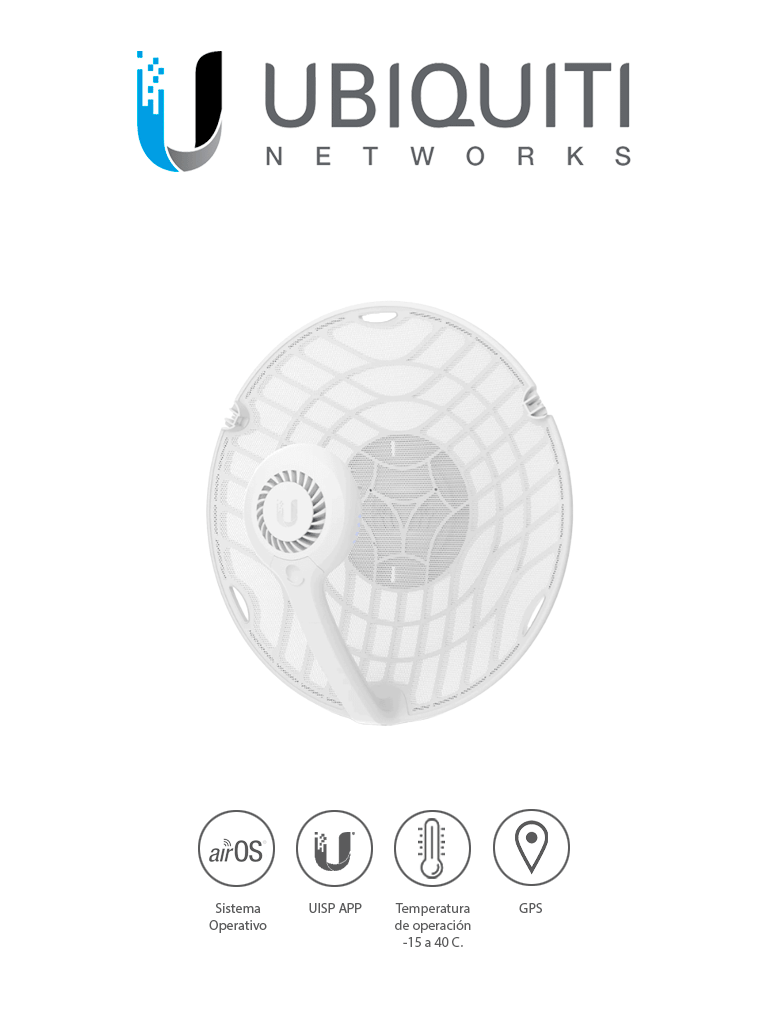 UBIQUITI AF60-LR Radio airFiber de 60 GHz largo alcance con tecnología Wave con rendimiento Gigabit True Duplex para enlaces PtP #LONUEVO