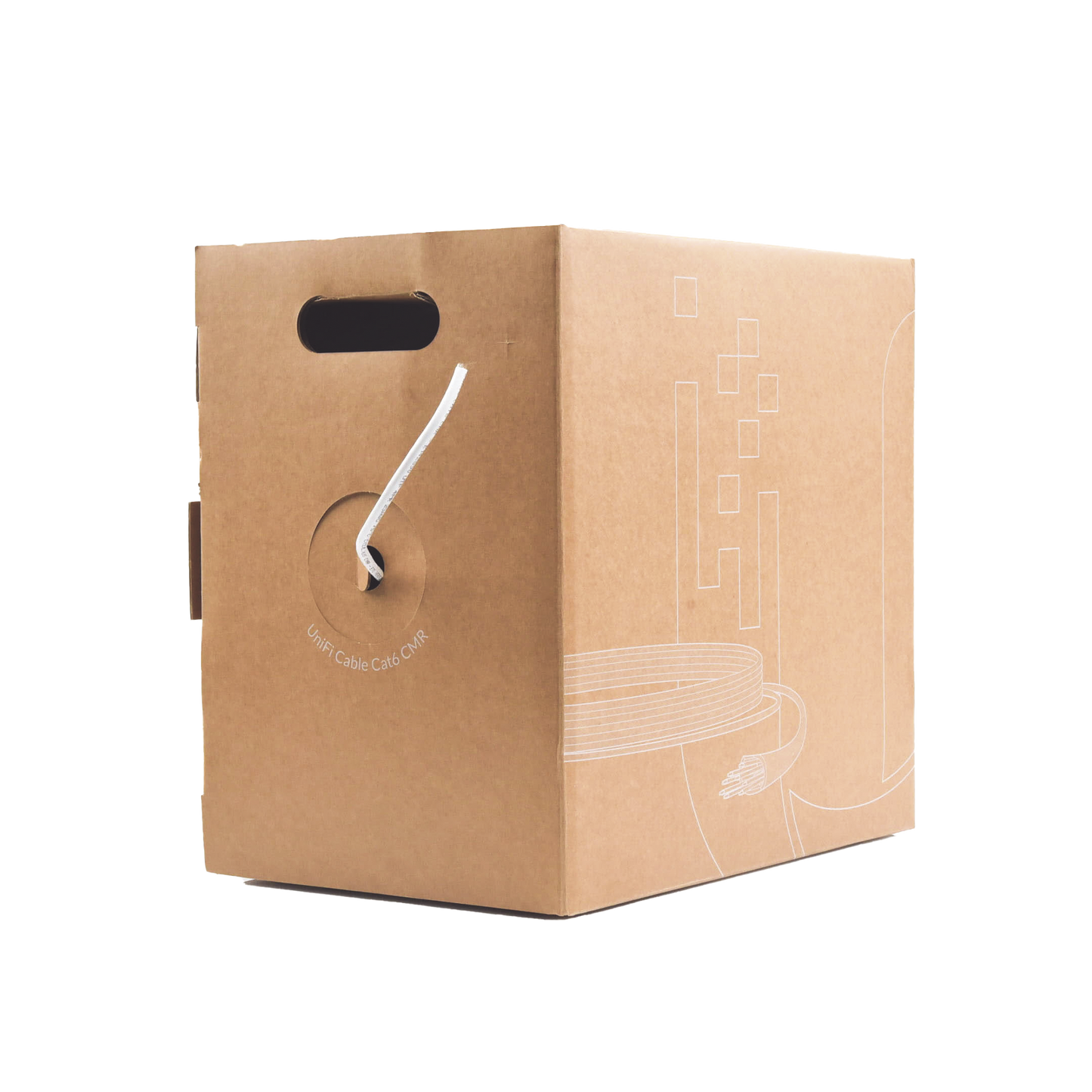 U-CABLE-C6-CMR|Bobina de cable UTP Riser (CMR) UniFi, Cat6, Color blanco, 23 AWG, 305m para interior