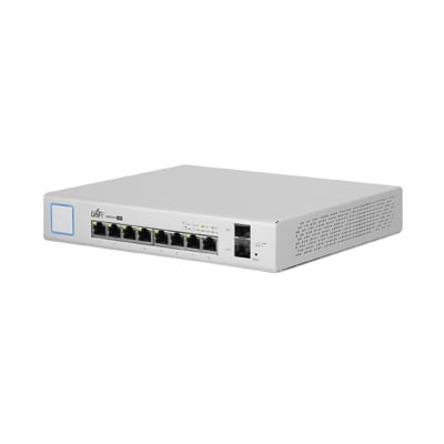 US-8-150W|Switch UniFi Administrable de 8 Puertos Gigabit PoE+ 802.3at/af y PoE Pasivo 24V.