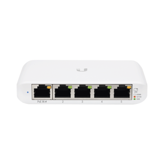 USW-FLEX-MINI|Switch UniFi Administrable Compacto de 5 Puertos 10/100/1000 Mbps, soporta entrada de PoE 802.3af/at