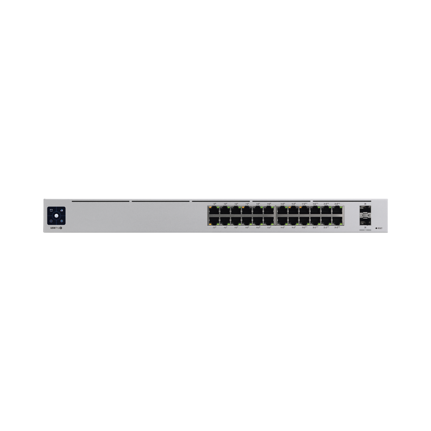 USW-PRO-24-POE|UniFi Switch USW-Pro-24-POE Gen2, con funciones capa 3, de 24 puertos PoE 802.3at/bt + 2 puertos 1/10G SFP+, 400W, pantalla informativa