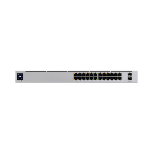 USW-PRO-24-POE|UniFi Switch USW-Pro-24-POE Gen2, con funciones capa 3, de 24 puertos PoE 802.3at/bt + 2 puertos 1/10G SFP+, 400W, pantalla informativa