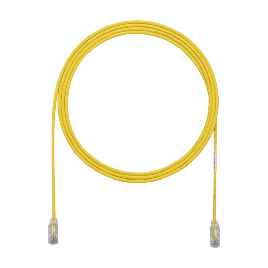 UTP28SP10YL|Cable de Parcheo TX6, UTP Cat6, Di?ímetro Reducido (28AWG), Color Amarillo, 10ft