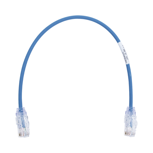 UTP28SP1BU|Cable de Parcheo TX6, UTP Cat6, Di?ímetro Reducido (28AWG), Color Azul, 1ft