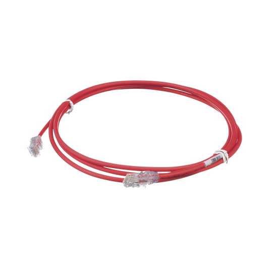 UTP28X7RD|Cable de Parcheo UTP Cat6A, CM/LSZH, Di?ímetro Reducido (28AWG), Color Rojo, 7ft