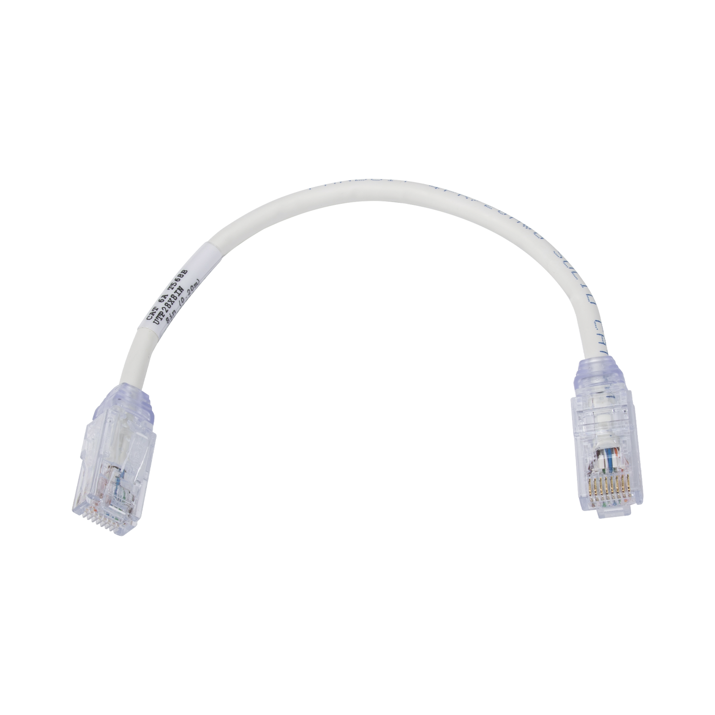 UTP28X8IN|Cable de Parcheo UTP, Cat6A, Di?ímetro Reducido (28 AWG), CM/LSZH, Color Blanco Mate, 8in (20.3cm)