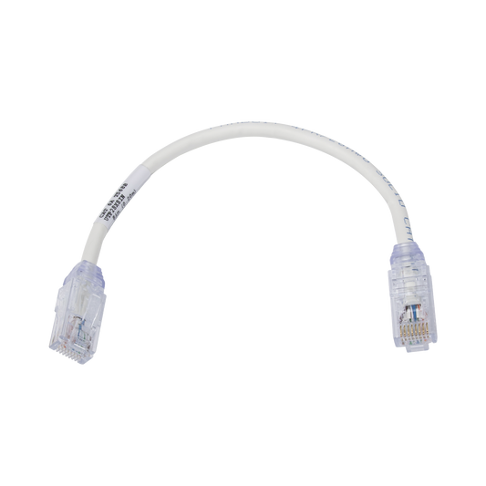 UTP28X8IN|Cable de Parcheo UTP, Cat6A, Di?ímetro Reducido (28 AWG), CM/LSZH, Color Blanco Mate, 8in (20.3cm)