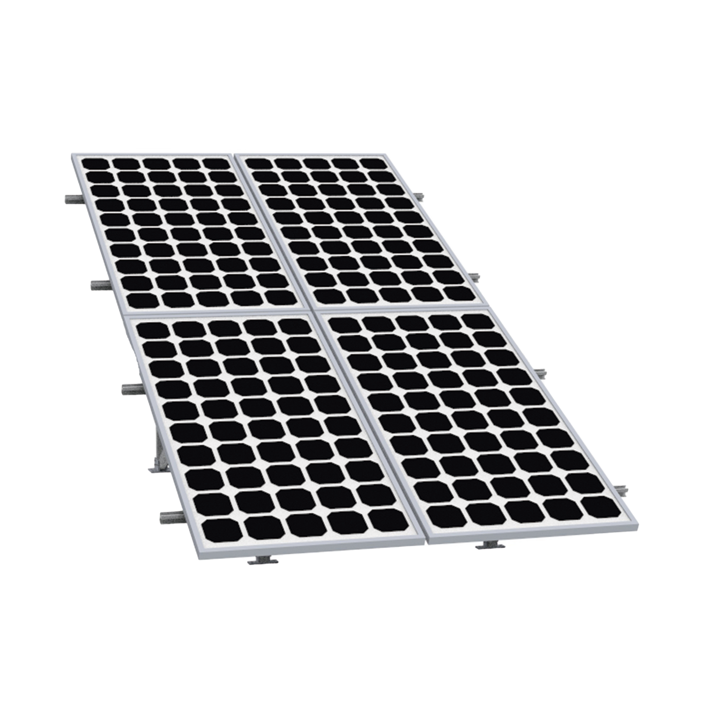 VEKTOR5R2X2|Montaje para Panel Solar 2X2, Riel 5 de 2700mm para Módulos con Espesor de 30-35mm, Vel. de Viento Máx. 136km/h