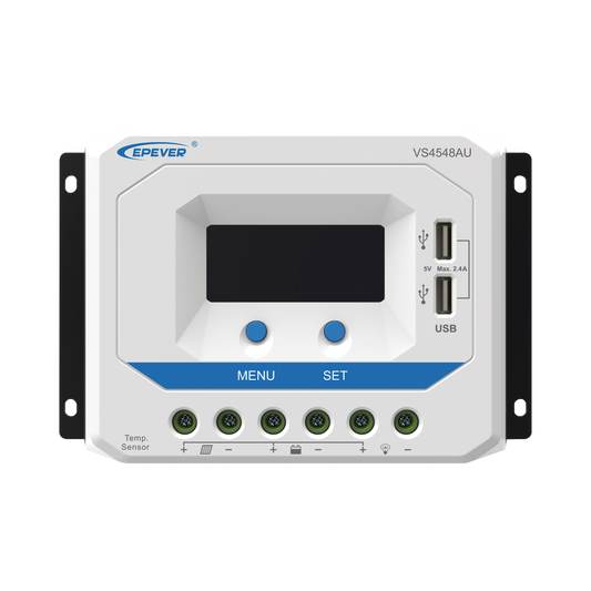 VS-4548-AU|Controlador Solar de Carga PWM 12/24/36/48 V 45 A, Salida USB, con Display