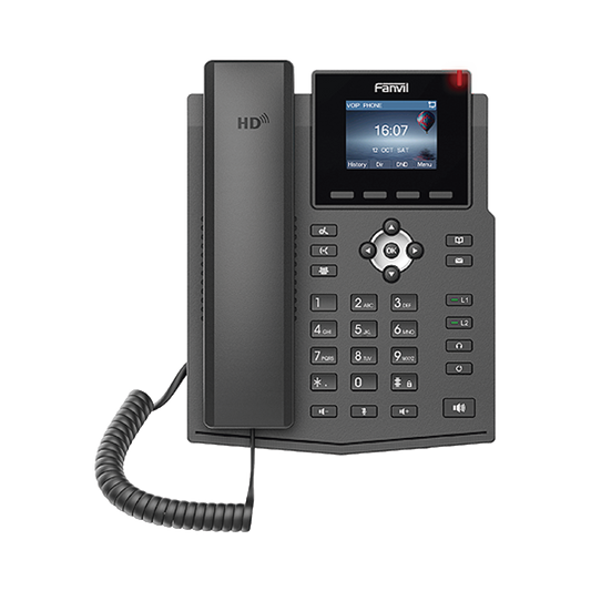 X3SP-V2|Tel?®fono IP empresarial para 4 l?¡neas SIP con pantalla LCD de 2.4 pulgadas a color, Opus y conferencia de 3 v?¡as, PoE.