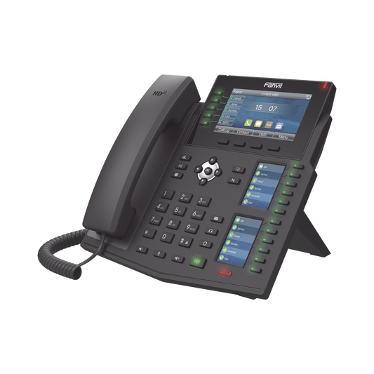 X6U|Tel?®fono IP Empresarial con Est?índares Europeos, 20 lineas SIP con pantalla LCD a color, 60 teclas DSS/BLF, puertos Gigabit, IPv6, Opus y conferencia de 3 v?¡as, PoE/DC