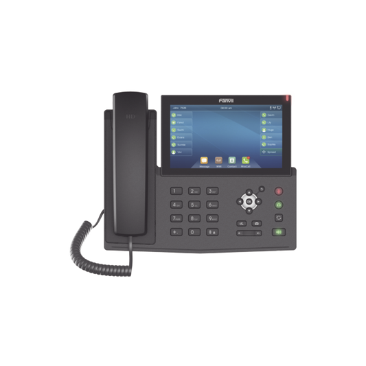 X7-F|Tel?®fono IP empresarial para 20 lineas SIP, pantalla t?íctil, Bluetooth integrado para diadema, PoE y hasta 127 botones DSS con doble puerto Gigabit, soporta recepci??n de video