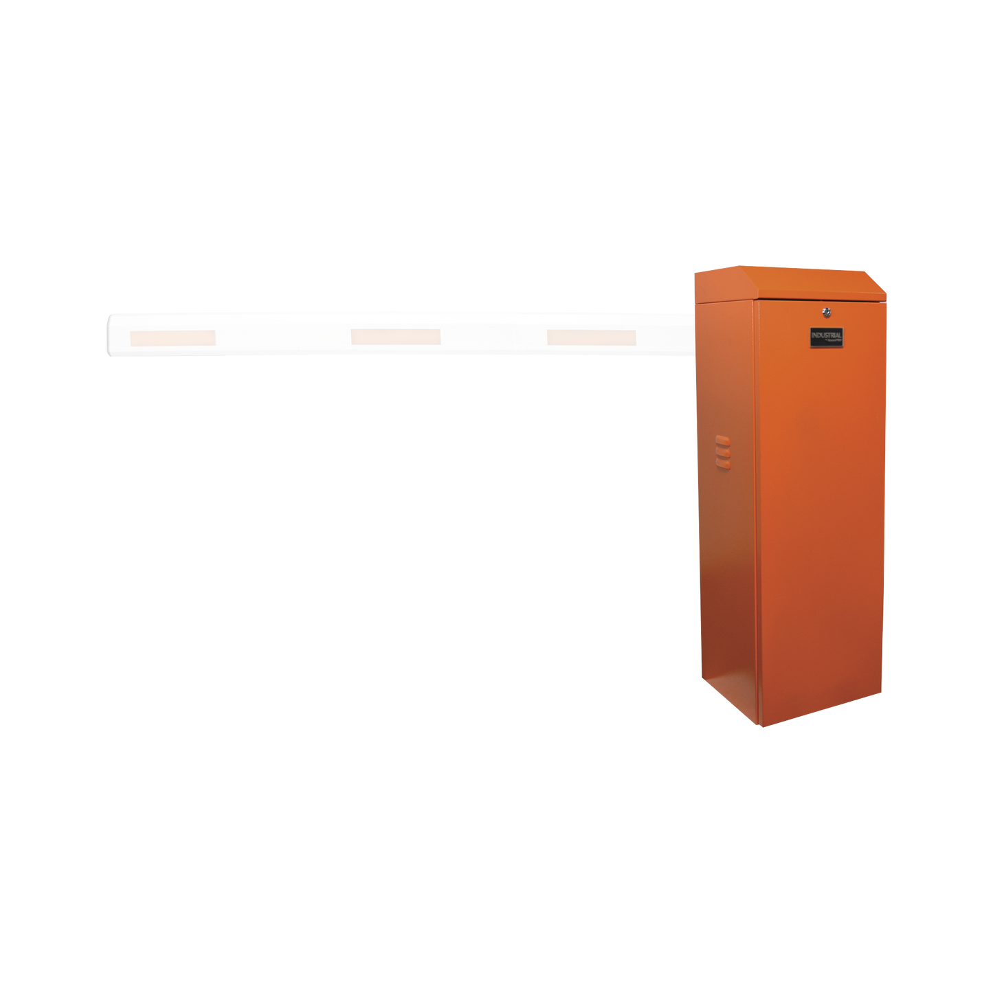 XBS-5000-LN|Barrera vehicular izquierda / Soporta brazo de hasta 5.5 m / Final de carrera ajustable por programación / Movimiento fluido / Diseño elegante color naranja