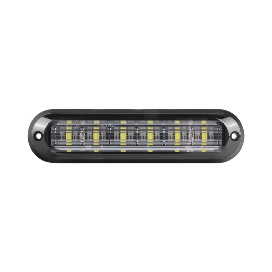 XLT1835RW|Luz Auxiliar Ultra Brillante  IP67 de 6 LEDs, Color Rojo/Claro, con mica transparente y bisel negro