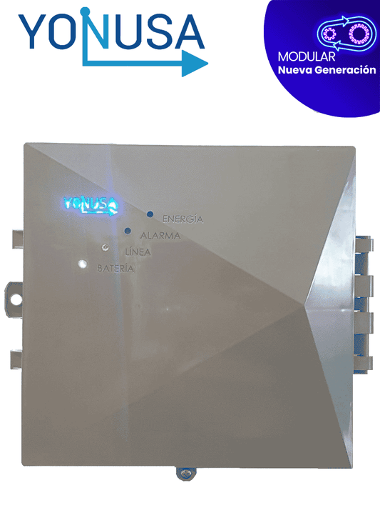 YONUSA EYM12000127NG - Energizador modular para cerco electrico con salida de voltaje de hasta 12,500 V/ Alcance de hasta 2,500 metros lineales o 500 metros en 5 lineas/ Alimentacion a 110 o 220 VAC/ Compatible con modulo Wifi/Bajo consumo