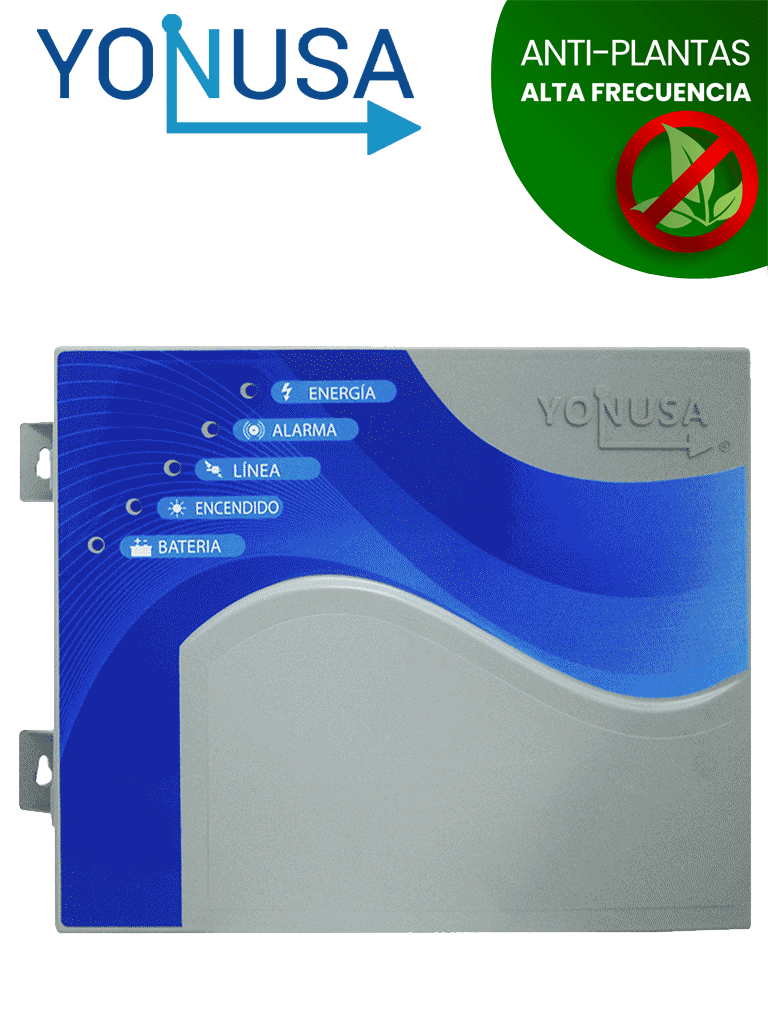 YONUSA EY10000127AF - Energizador alta frecuencia o anti plantas para cerco el?®ctrico, Incluye Interface con 2 zonas cableadas, salida de 10,000 V y hasta 10,000 metros lineales o 2,000 metros en 5 l?¡neas, Soporta m??dulo WiFi