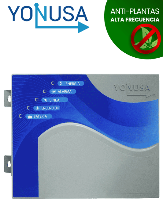 YONUSA EY10000127AF - Energizador alta frecuencia o anti plantas para cerco el?®ctrico, Incluye Interface con 2 zonas cableadas, salida de 10,000 V y hasta 10,000 metros lineales o 2,000 metros en 5 l?¡neas, Soporta m??dulo WiFi