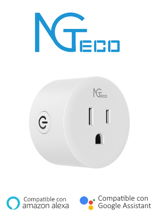 NGTECO NGP300 - Contacto Inteligente WiFi / Control Remoto v?¡a App / Personalize Horarios / Control por Voz / Compatible con Amazon Alexa y Asistente de Google