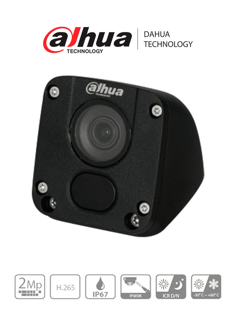 DAHUA IPC-MW1230DN-HM12 - Camara IP para Vehiculos de 2 Megapixeles/ Lente de 2.8mm/ 115 Grados de Apertura/ Ir de 30 Mts/ Antivandalica (IK10)/ Protecci??n IP6K9K para Soporta Agua a Presi??n/