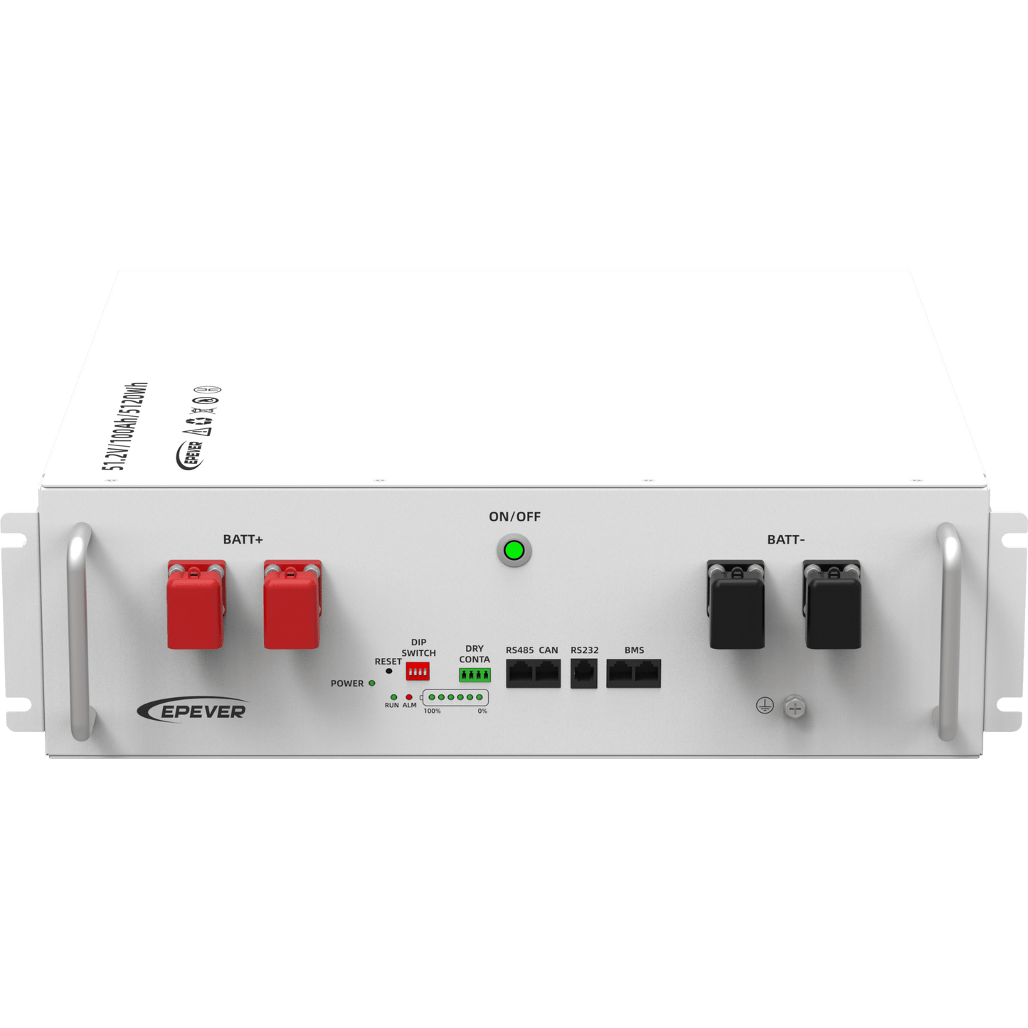 LFP100EP51.2V2|Batería de Litio LiFePO4 51.2Vcc, 5.12Kwh, Rack 4UR para Montaje en Rack,