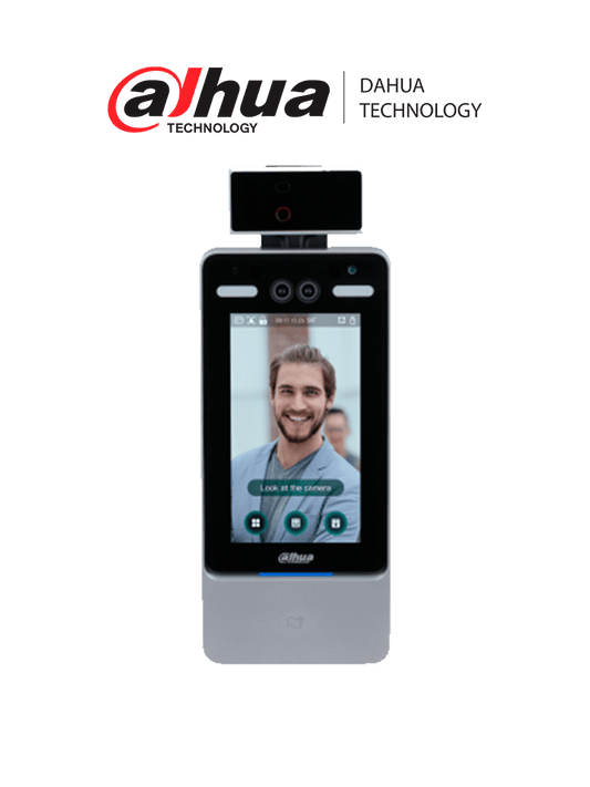 DAHUA ASI7213Y-V3-T1 - Control de Acceso de Reconocimiento Facial/ Pantalla de 7 Pulgadas/ Medicion de Temperatura/ 50,000 Rostros. Tarjetas y Passwords/ 100,000 Registros/ Deteccion de Vida/ Reconocimientos de Rostros de .35 Segundos/ #PFDahua