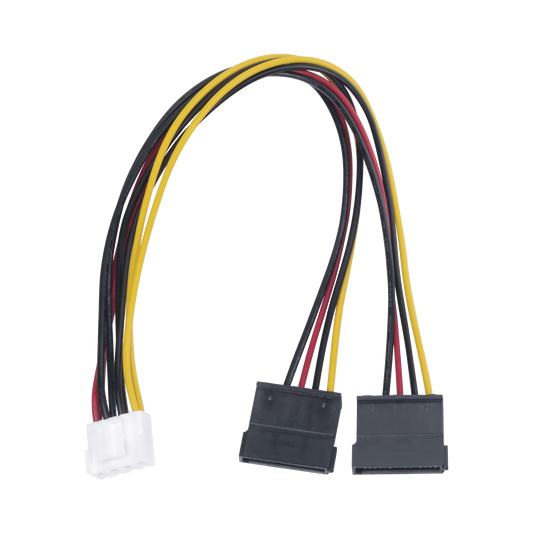 101-502-385|Cable Doble de Corriente SATA / Compatible con DVR's epcom / HIKVISION / 25 cms de Longitud