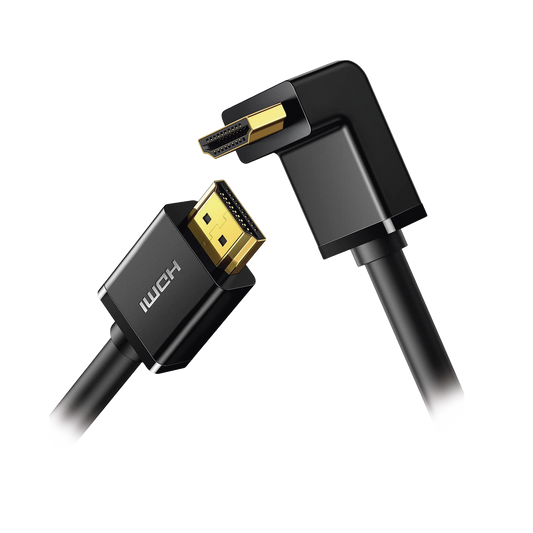 10174|Cable HDMI 2.0 en Angulo de 90° / 3 m / 4K@60Hz / HDR / 3D / HEC (Canal Ethernet HDMI) / ARC (Canal de Retorno de Audio / CEC / 32 canales de Audio / HDCP 2.2 / Dolby Atmos / 18 Gbps / Blindaje Múltip