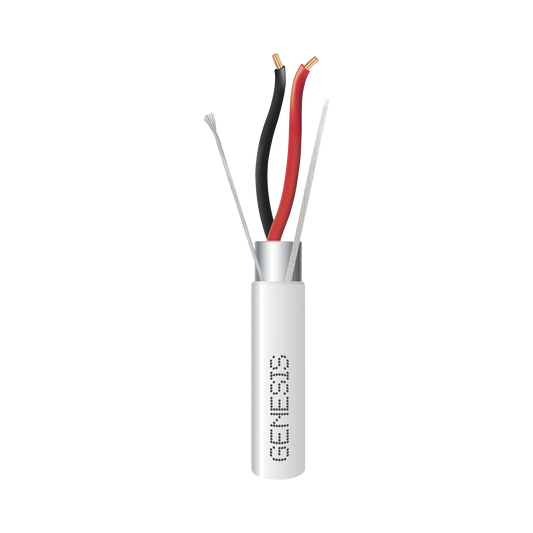 32215012|Bobina de 152 M de cable  2X16 AWG BLINDADO, PLENUM de color blanco, para aplicaciones de audio, seguridad y control