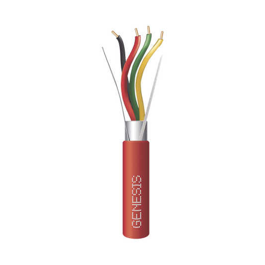 44035504|Bobina de 152 metros de alambre 4 x 18 AWG, BLINDADO, tipo FPLR, de color rojo, para aplicaciones en sistemas de detección de incendio y Sistemas de Evacuación.