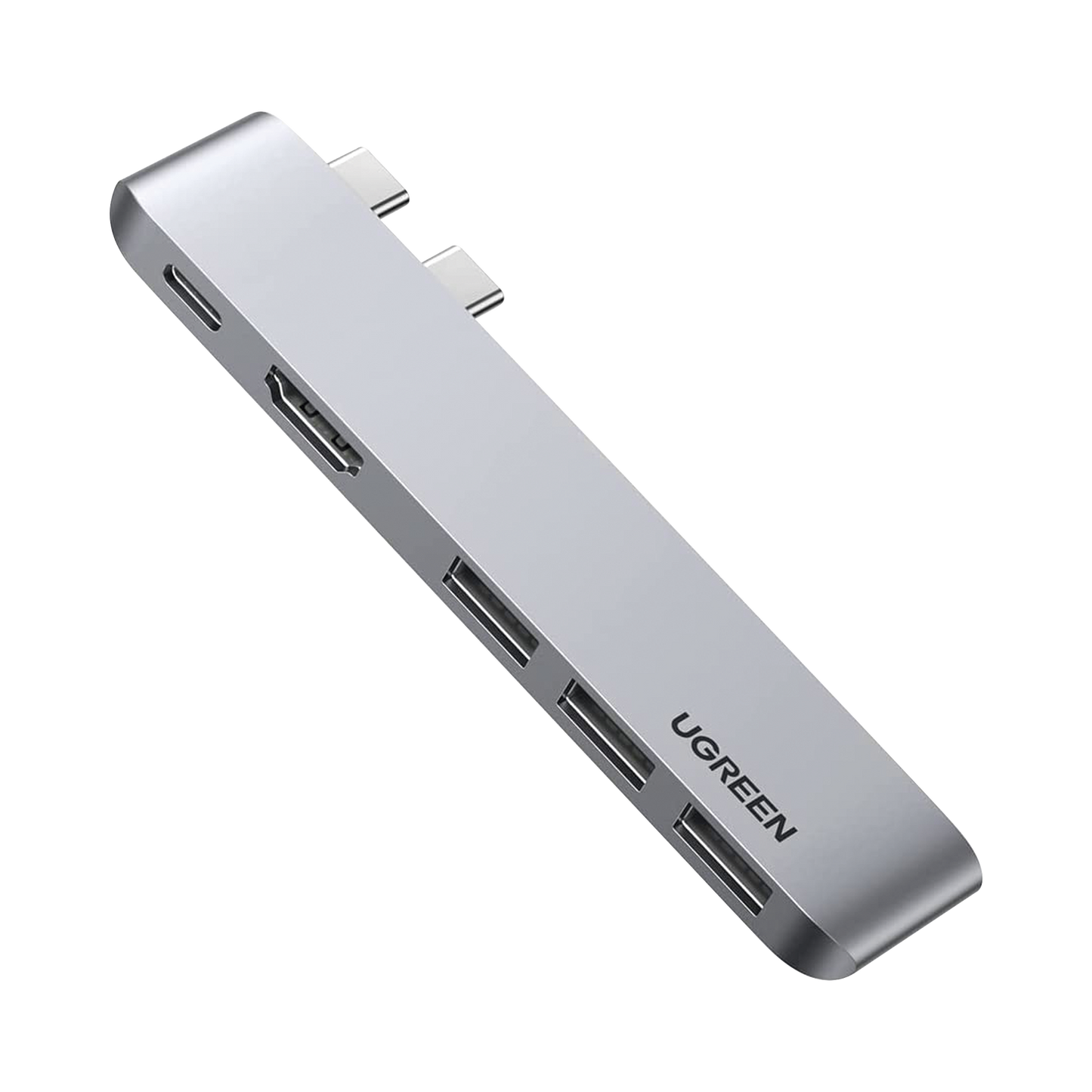 60559|HUB USB-C (Thunderbolt 3) 5 en 2 | 1 Puerto HDMI 4K | 3 Puertos USB3.0 | USB- C (PD 100W) | Transferencia de Video y Datos | Multifuncional para MacBook Pro/Air | Carcasa de Aluminio.