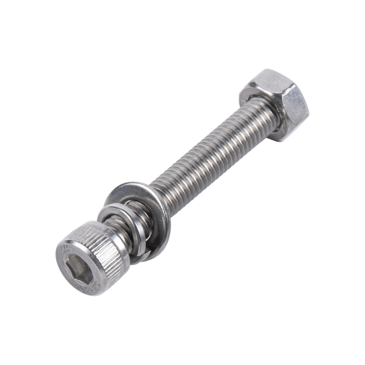 950-5080-404|1 Tornillo Allen Milimétrico de Acero Inoxidable  M8-1.25 x 40/ Con 1 Tuerca, 1 Arandela de Presión y 1 Plana / Para Montajes de Módulos Foto Voltaicos .