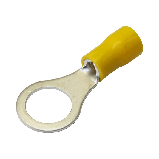 AE50242|Terminal tipo ojo / 1 /  4" / 12 - 10 AWG / Amarillo / Paquete de 25 piezas.