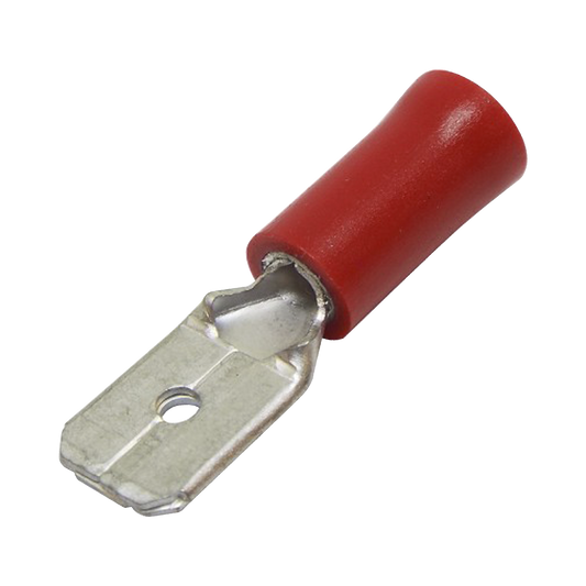 AE51242|Terminal tipo macho aislada / 22 - 16 AWG / Rojo / Paquete de 25 piezas.