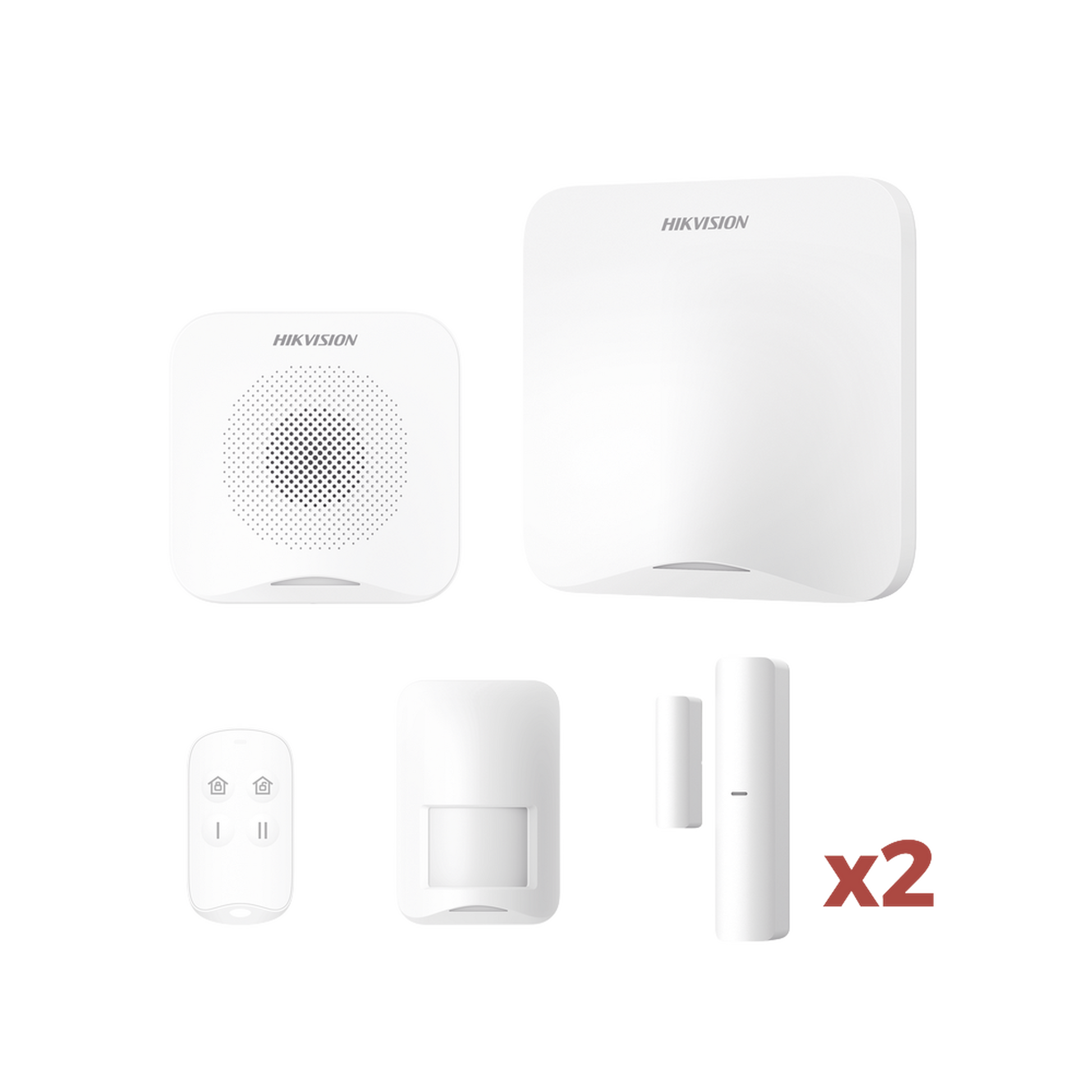 AXHOME-KIT-WIFI|(AX HOME) KIT de Alarma AX HOME / Incluye: 1 Hub con batería de respaldo / 1 Llavero / 1 PIR / 2 Contactos Magnéticos / 1 Sirena / Wi-Fi / Compatible con Hik-Connect P2P y Hik-Partner PRO