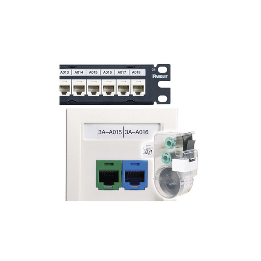 C261X035Y1C|Casete de 75 Etiquetas Sin Adhesivo, para Patch Panel o Face Plate, Para Identificación de 4 Puertos, Color Blanco