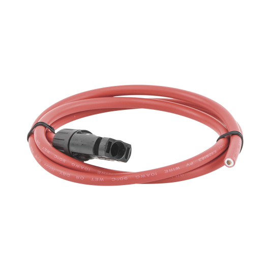 CBLMC41MRED|Cable Fotovoltaico, 1 m, Rojo, Calibre 10 AWG con Terminal MC4-M en un extremo