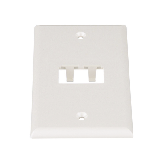 CFP2IW|Placa de Pared Vertical Clásica, Salida Para 2 Puertos Mini-Com, Color Blanco Mate