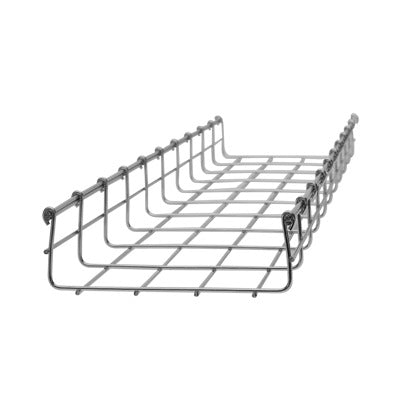 CH-54-150EZ|Charola tipo malla 54/150 mm, con acabado Electro Zinc, hasta 129 cables Cat6, tramo 3 m