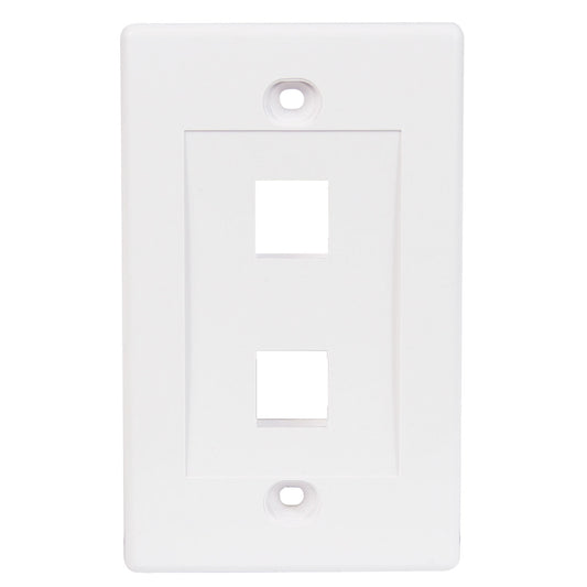 8699612AFP - Placa de pared de 2 puertos color blanca Condumex