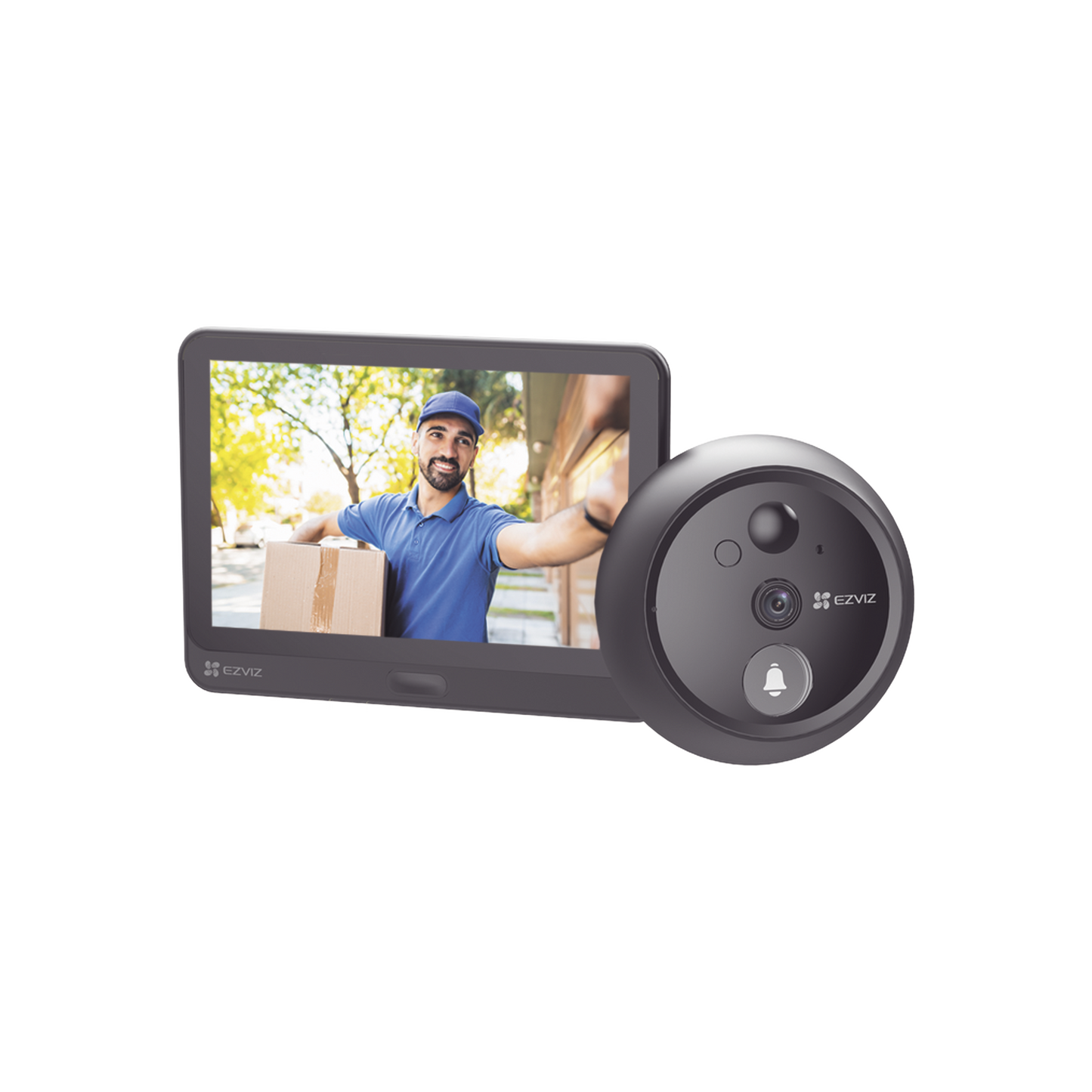 CS-HP4|Videoportero Con Mirilla y Pantalla Wi-Fi de Batería Recargable / Para Instalarse en Puerta / Cámara 1080P / Audio de Dos Vías / Uso en Interior