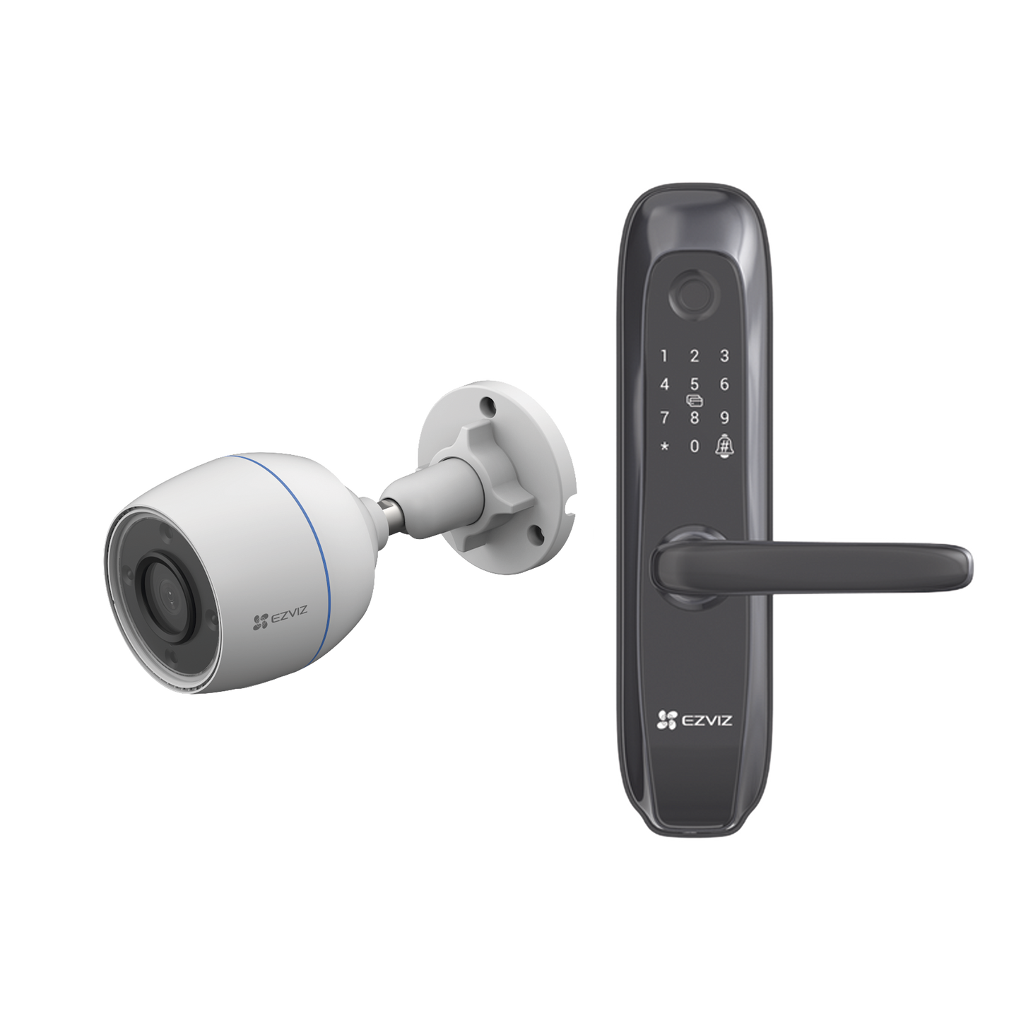 CS-L2S/CAM|Kit de Cerradura Inteligente con Cámara IP Wi-Fi modelo CS-H3C / Apertura Remota desde la App / Códigos Temporales Para Visitantes / Lectura de Huella / Lectura de Tag / Contraseña /  Botón para Timbrar / Alarma Anti-intrusion