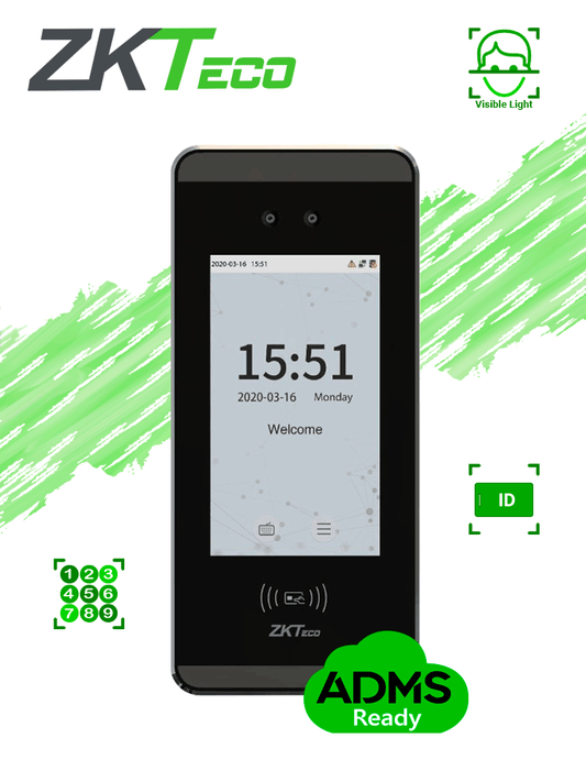 ZKTECO MINIACPLUS - Control de Acceso y Asistencia Facial Visible Light  / 3000 Rostros / 3000 Tarjetas  ID 125KHz / ADMS / Bio Time Pro Gratis para 2 relojes y 200 empleados