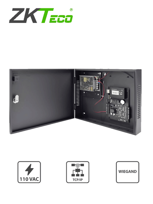 ZKTECO C3100B - Control de Acceso Profesional para 1 Puerta / Gabinete y Fuente / Sin Biometr?¡a / F?ícil Administraci??n con Software ZKAccess 3.5