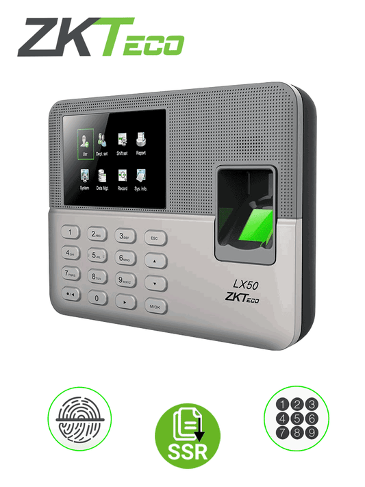 ZKTECO LX50 - Control de Asistencia B?ísico / 500 Usuarios / 500 Huellas / 500 Password / Descargas  USB en Hoja de C?ílculo