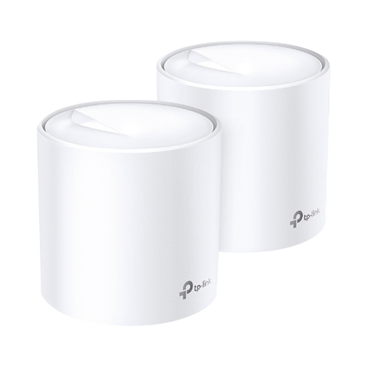 DECOX20-2PACK|KIT de sistema inal?ímbrico Deco X20 mesh para hogar / Doble banda Wi-Fi 6 (AX) / 2 puerto Gigabit  / 2 antenas internas / Compatible con amazon alexa