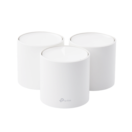 DECOX20-3PACK|KIT de sistema inal?ímbrico Deco X20 mesh para hogar / Doble banda Wi-Fi 6 (AX) / 2 puerto Gigabit  / 2 antenas internas / Compatible con amazon alexa