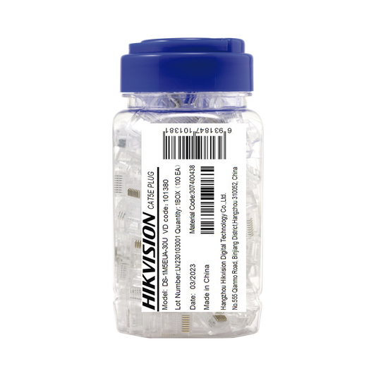 DS-1M6UA-30U|Bote con 100 Piezas de Plug Modular RJ45 / Cat 6 / Chapado en Oro a 30 Micras / Sin Blindaje / Facil Instalación / Uso Interior / Soporta Norma TIA-568B / Cumple con RoHS 2.0