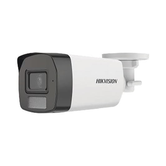 DS-2CE17K0T-LFS|[Dual Light + ColorVu] Bala TURBOHD 3K (5 Megapixel) / Lente 2.8 mm / 40 mts IR + 40 mts Luz Blanca  / Gran Angular 104.5° / Exterior IP67 / Micrófono Integrado / dWDR / 4 Tecnologías