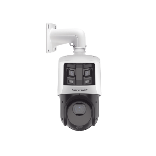 DS-2SE4C425MWG-E/26(F0)|[TandemVu] Domo PTZ IP 4 Megapixel con Cámara Panoramica 6 Megapixel / 25X Zoom / 100 mts IR / IP66  / WDR / PoE+ / Entrada-Salida de Audio y Alarma / Ultra Baja Iluminación / Micro SD